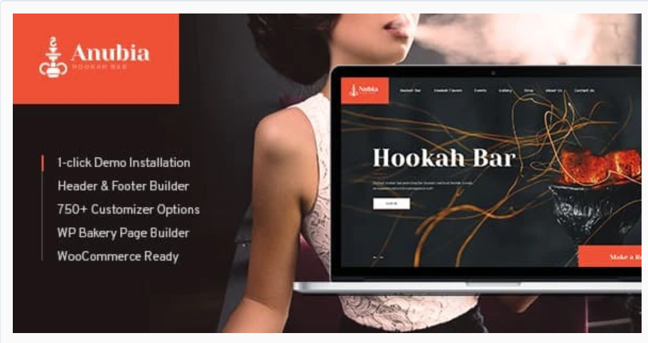 Anubia | Smoking and Hookah Bar eCommerce Website Design Theme