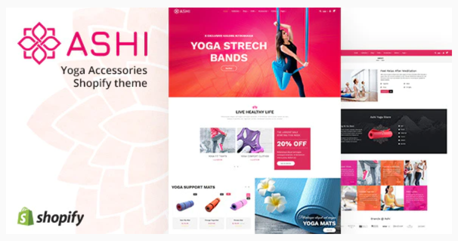 Ashi | Yoga Pilates, Fitness Shopify Theme | Health and Beauty eCommerce Design | Health and Beauty Drop shipping Website