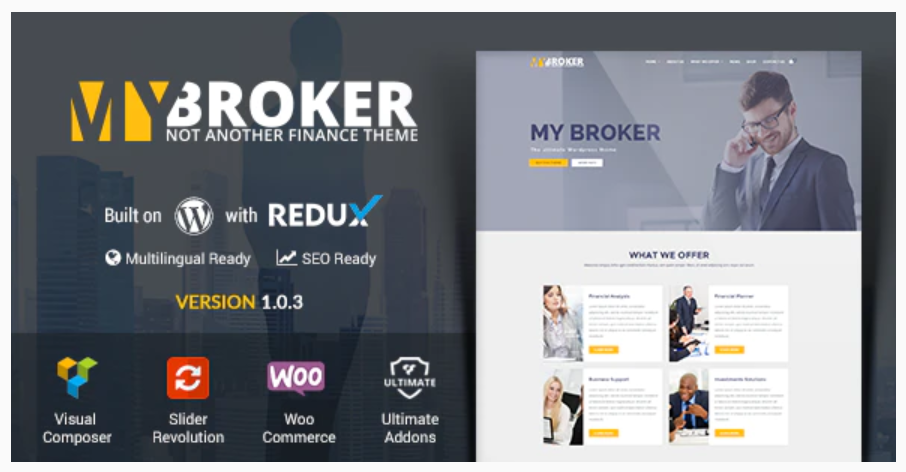 My Broker - Consulting Business and Finance Website Design Theme