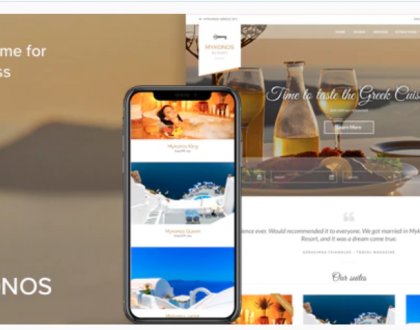 Mykonos Resort - Hotel Website Design Theme