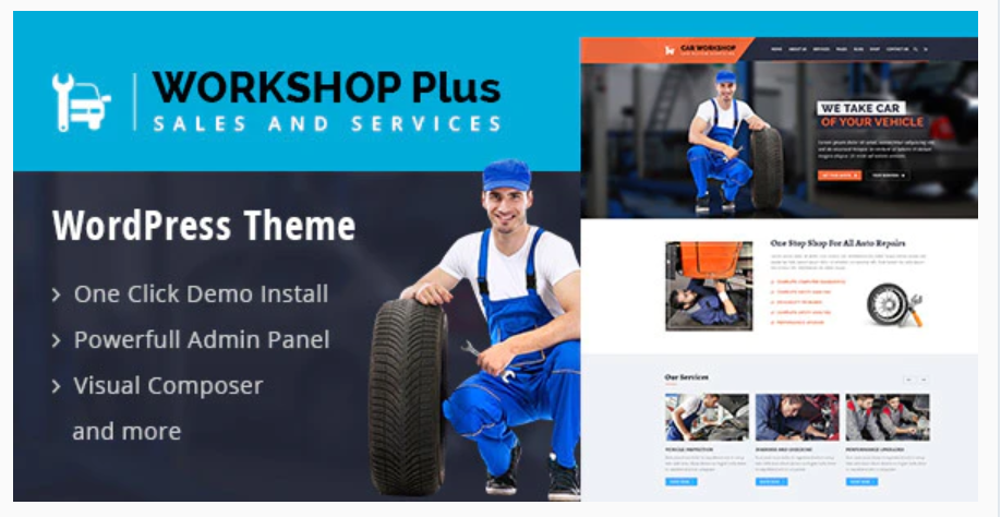 WorkshopPlus - WorkShop Car Autos Services Website Design Tempalte