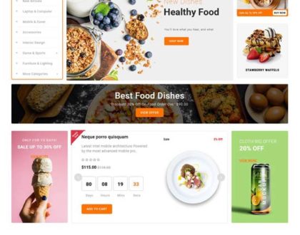 Maxcart Food & Furniture eCommerce Website Design Template