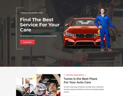 TUNEX- Car Repair and Auto Service Website Design Template