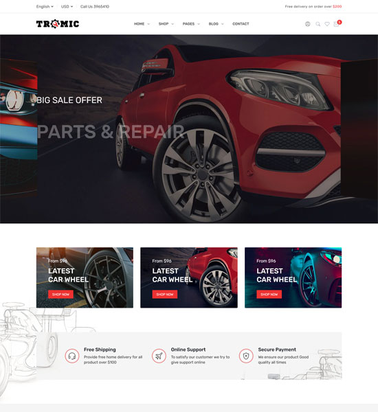 Tromic- Car Repair and Auto Service Website Design Template