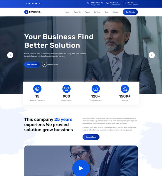Xadvices - Financial, Business Accounting Website Design Template