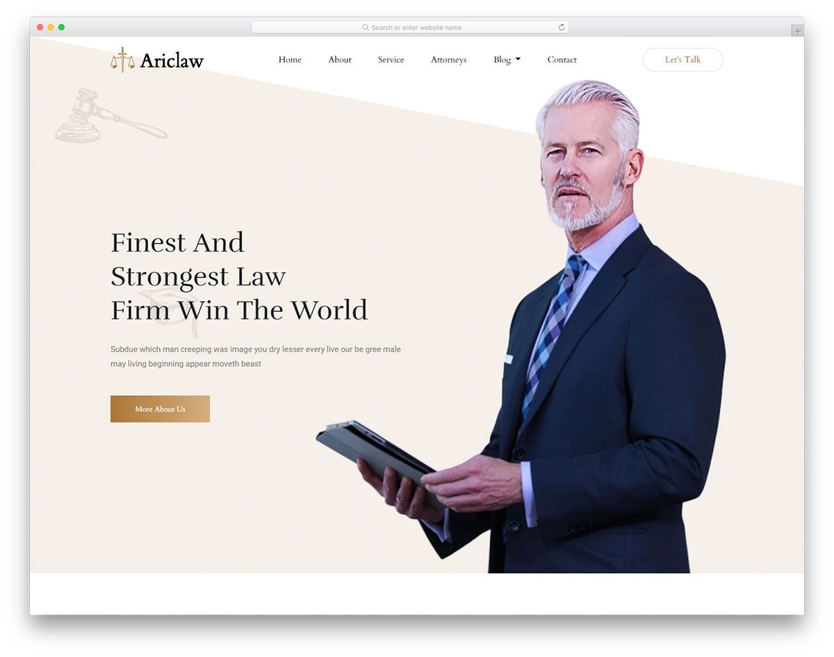 Ariclaw- Lawyer and Law Firm Website Design Theme