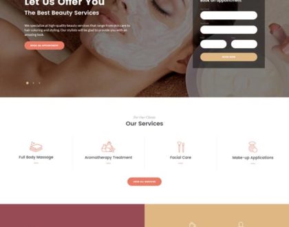 Beauty Salon Website Design Template